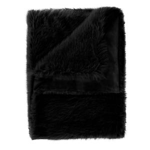 Heckett & Lane Fake Fur Plaid Perle - Black Is Black 140x200cm