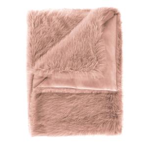 Heckett & Lane Fake Fur Plaid Perle hady Pink 140x200cm