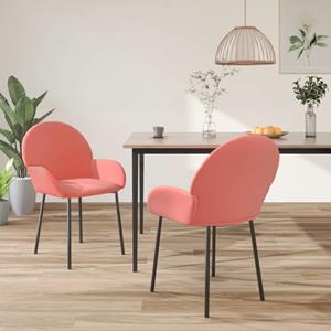 VidaXL Eetkamerstoelen 2 st fluweel roze