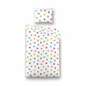 Fresh&Co Kids Candy Hearts Dekbedovertrek 140 x 200 cm - Kinderovertrek Dekbedovertrek