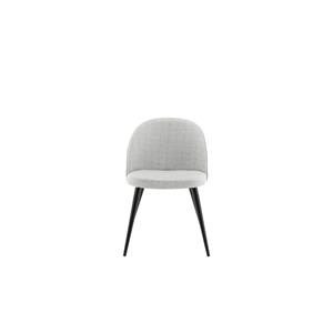 Hioshop Velvet Eetkamerstoel Lichtgrijs, Zwart.