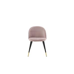 Hioshop Velvet Eetkamerstoel Velours Roze, Zwart, Messing Decor.