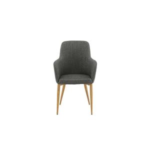 Hioshop Comfort Eetkamerstoel Grijs, Eik Decor.