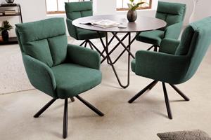 Invicta Interior Eetkamerstoel Big George Groen draaibaar met armleuning - 42084