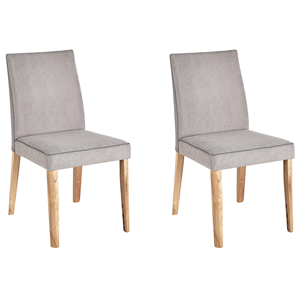 BELIANI Set van 2 stoffen eetkamerstoelen lichtgrijs PHOLA