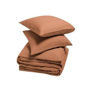 Yumeko overtrekset gewassen linnen terracotta 200x220 + 2/60x70