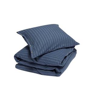 Yumeko overtrekset velvet flanel denim blue stripe 140x220 + 1/60x70