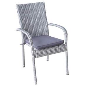 SenS-Line Rhodos Stapelstoel Grey + Cushion - Grijs