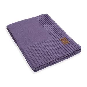 Knit Factory Uni Gebreid Plaid - Woondeken - Violet - 160x130 cm