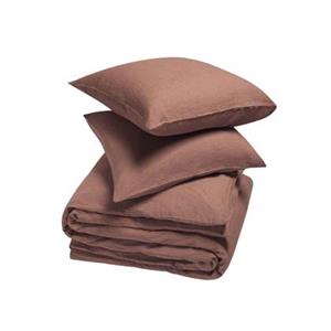 Yumeko overtrekset gewassen linnen clay rose 240x220 + 2/60x70