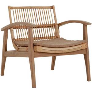 24Designs Marvin Loungestoel Teakhout - Rotan Zitting