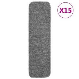 VidaXL Trapmatten 15 st anti-slip rechthoekig 75x20 cm grijs