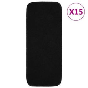 VidaXL Trapmatten 15 st anti-slip rechthoekig 60x25 cm zwart