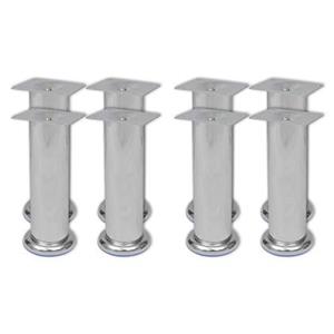 VidaXL Bankpoten 8 st rond 180 mm chroomkleurig