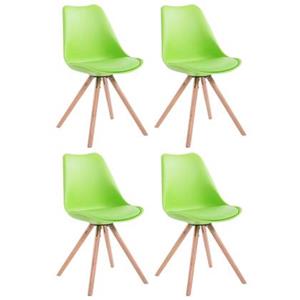 CLP Set van 4 eetkamerstoelen Toulouse Natura Rond Frame Kunstleer