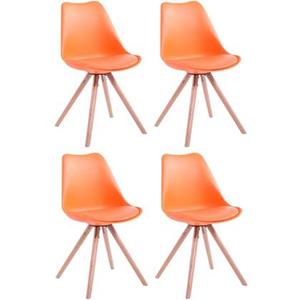 CLP 4er Set Stühle Toulouse Kunstleder Rund Natura  Orange