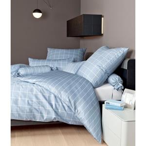 Janine Design Mako-Satin-Bettwäsche Modern Classic perlblau 155x220cm