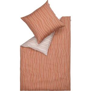 SCHÖNER WOHNEN-Kollektion Bettwaesche Flute • 100% Baumwolle • Wendebettwaesche • 2 Groessen - Terra / 155x220 + 80x80