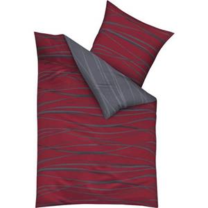 Kaeppel Feinbiber Bettwäsche Motion Wellen Rubin 200x200 cm + 2Stk. 80x80 cm
