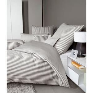 Janine Design Mako-Satin-Bettwäsche Classic Lines vulkantaupe 135x200