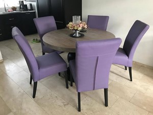 ShopX Leren eetkamerstoel just, paars leer, paarse keukenstoelen