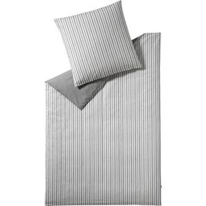 ESPRIT Heringbone Bettwaesche • 3 verschiedene Groessen und Farben - Grau / 200x200 + 80x80