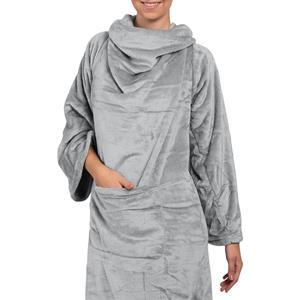 Massamarkt Snuggie Deken Met Mouwen En Zak 135x172cm Grijs