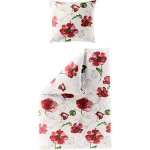 BIERBAUM Overtrekset Red Flowers met klaprozen (2-delig)