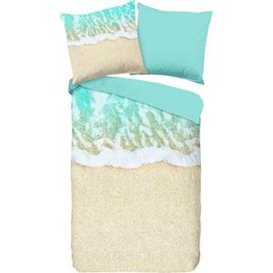 Good morning Tweezijdig te gebruiken overtrekset Beachs met een strandmotief