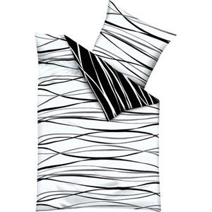 Kaeppel Wendebettwäsche Mako-Satin schwarz/weiß Gr. 155 x 220 + 80 x 80