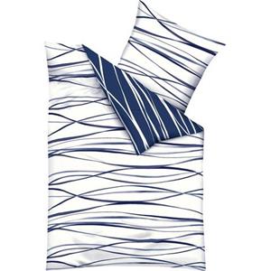 Kaeppel Mako Satin Wende Bettwäsche Wellen Motion, 155x220 cm Marine