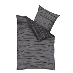 Kaeppel Wendebettwäsche Mako-Satin dunkelgrau Gr. 155 x 220 + 80 x 80