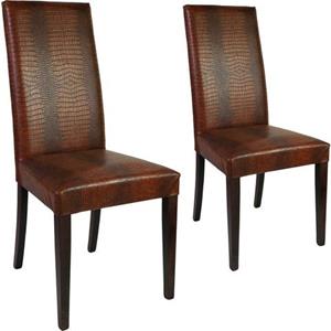 Home affaire Stoel Java Overtrokken met kunstleer met animal-stempeldruk (set, 2 stuks)