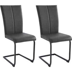 Home affaire Vrijdragende stoel Nils Stoel belastbaar tot 120 kg, frame metaal in chroom-look of zwart (set, 2 stuks)