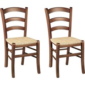 Home affaire Stoel Super Paesana van massief beukenhout met zitting van grasvlechtwerk (set, 2 stuks)