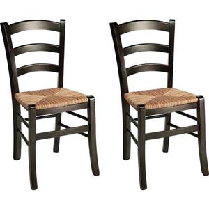 Home affaire Stoel Super Paesana van massief beukenhout met zitting van grasvlechtwerk (set, 2 stuks)