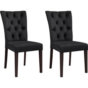 Leonique Stoel Peillon met capitonnering, poten van massief beuken (set, 2 stuks)