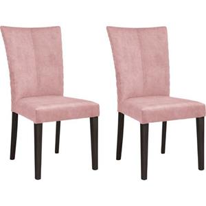 Leonique Stoel Vence met ruitstiksel in de rugleuning, poten van massief beuken (set, 2 stuks)
