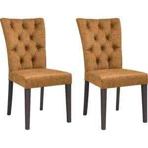 Leonique Stoel Peillon met capitonnering, poten van massief beuken (set, 2 stuks)