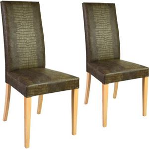 Home affaire Stoel Java Overtrokken met kunstleer met animal-stempeldruk (set, 2 stuks)