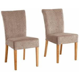 Home affaire Eetkamerstoel Queen Polsterstoel BESTSELLER verschillende type bekleding, massief houten onderstel (set)