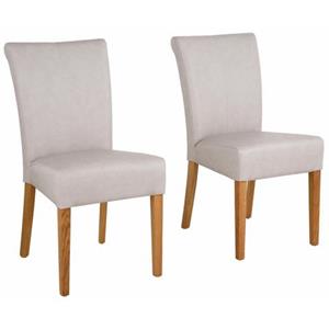 Home affaire Eetkamerstoel Queen Polsterstoel BESTSELLER verschillende type bekleding, massief houten onderstel (set)