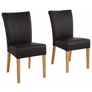 Home affaire Eetkamerstoel Queen verschillende type bekleding, massief houten onderstel (set)