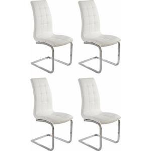 INOSIGN Vrijdragende stoel Lola (2 of set van 4), bekleding in imitatieleer of fluweelstof, verchroomd metalen frame (set)