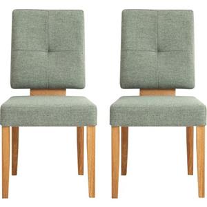 Home affaire Eetkamerstoel Ponza gestoffeerde stoel Frame van massief geolied eiken, eetkamer bestseller (set, 2 stuks)