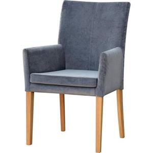 Leonique Stoel met armleuningen Vence met ruitstiksel in de rugleuning, poten van massief eiken, in fluwelige look (set, 1 stuk)