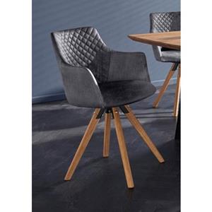 Home affaire Stoel met armleuningen LISABON met draaifunctie, overtrokken met robuuste microvezel (set, 2 stuks)