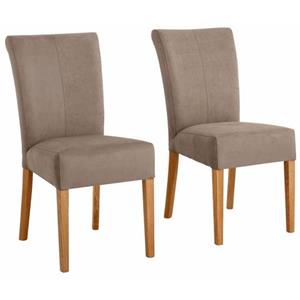 Home affaire Eetkamerstoel Queen Polsterstoel BESTSELLER verschillende type bekleding, massief houten onderstel (set)