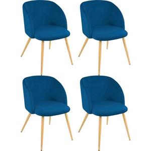 Paroli Stoel met armleuningen Dali (set van 2 of 4), met velours-overtrek en in 2 framekleuren (set)