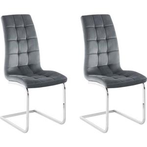 INOSIGN Vrijdragende stoel Lola (2 of set van 4), bekleding in imitatieleer of fluweelstof, verchroomd metalen frame (set)